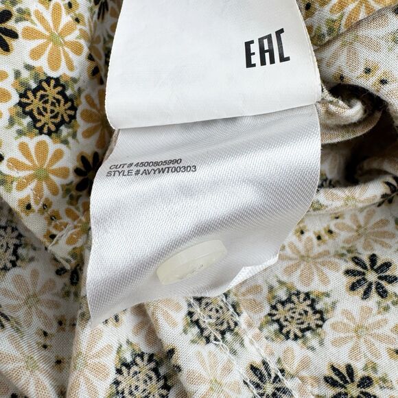 RVCA Shirt Mens Large Black Brown Floral Regular Fit Short Sleeve Button Down LG - Picture 16 of 16